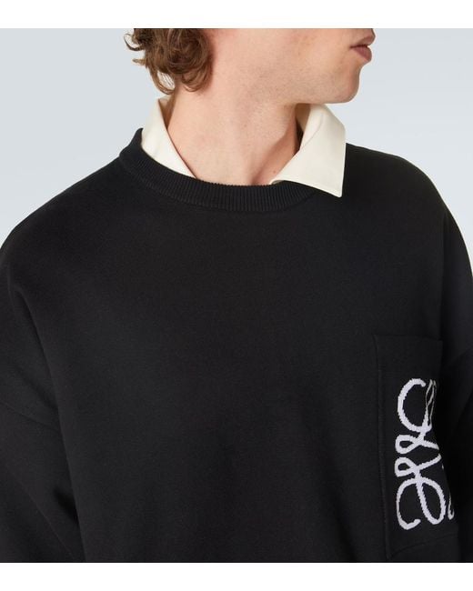 Loewe Black Anagram Embroidered Sweater for men