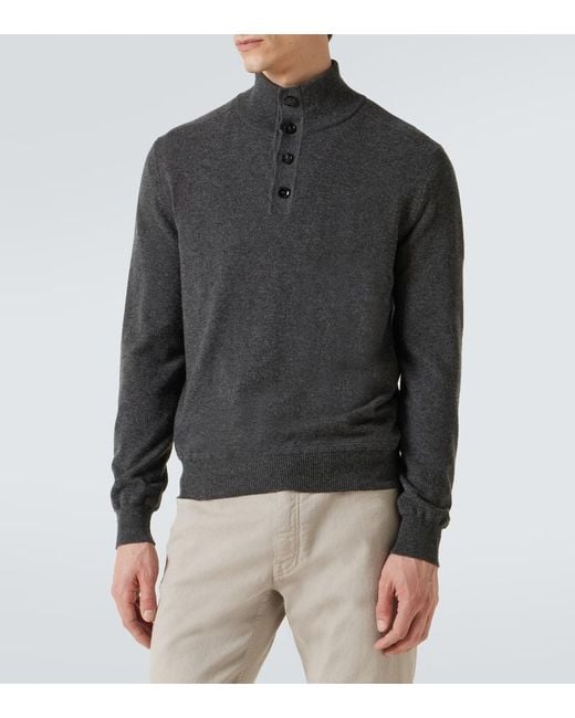 Jersey De Cuello Alto En Cachemir Brioni de hombre de color Gray