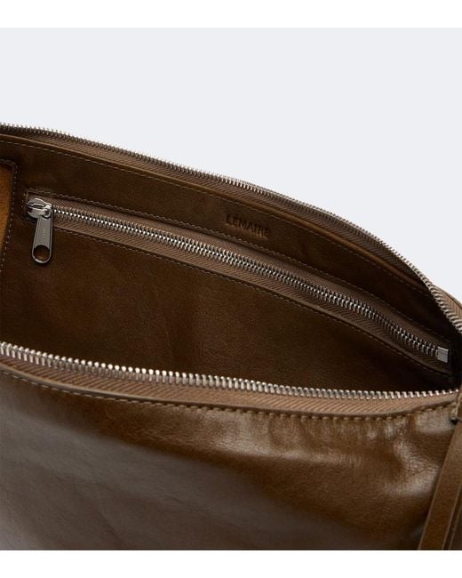 Lemaire Brown Small Belted Leather Shoulder Bag