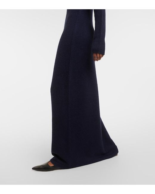 Gabriela Hearst Blue Brogan Cashmere And Silk Maxi Dress