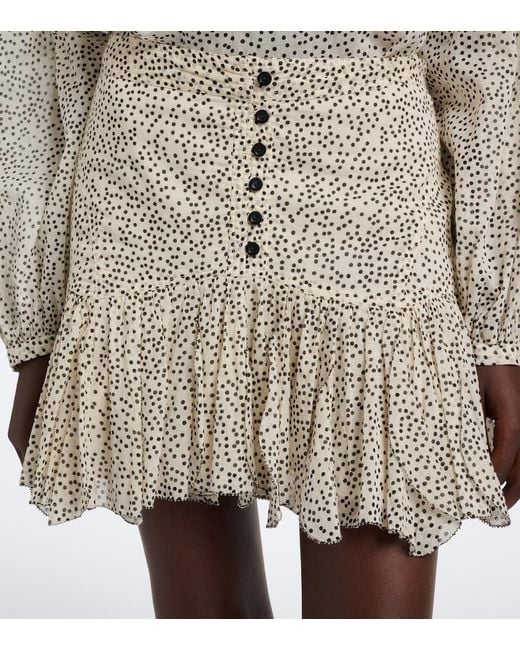 Isabel Marant Natural Daneen Polka-Dot Cotton Voile Miniskirt