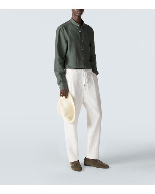 Rubinacci Green Marphy Suede Loafers for men