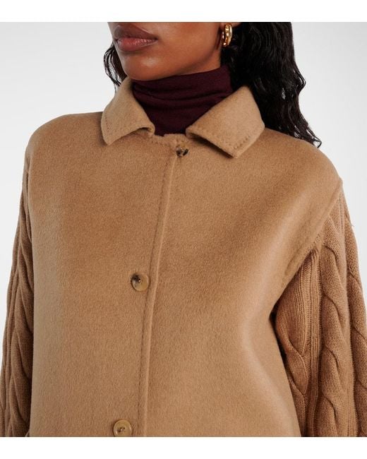 Max Mara Brown Mantel Tacco Aus Kamelhaar