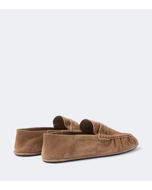 Saint Laurent Brown Le Loafer Suede Penny Loafers for men