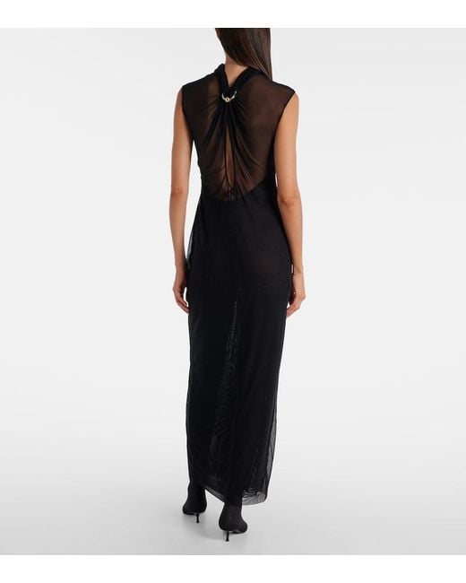 Jean Paul Gaultier Black Sequined Mesh Maxi Dress