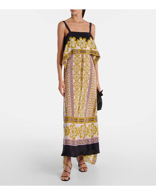 LaDoubleJ Metallic Maxikleid Aus Crepe De Chine