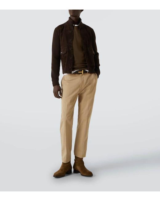Tom Ford Brown Wool And Suede Blouson for men