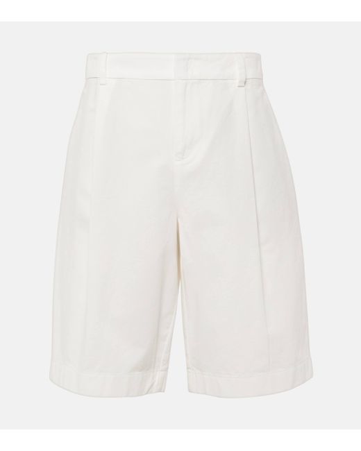 Vince White High-rise Cotton Shorts