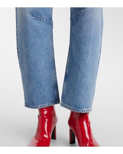 Citizens of Humanity Blue Miro High-Rise Cropped Barrel-Leg Jeans
