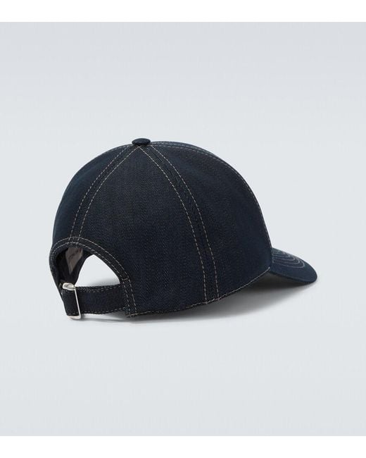 Moncler Blue Logo Denim Baseball Cap for men