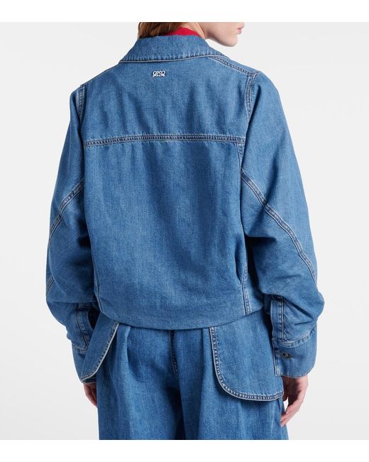 Loewe Blue Gathered Denim Jacket
