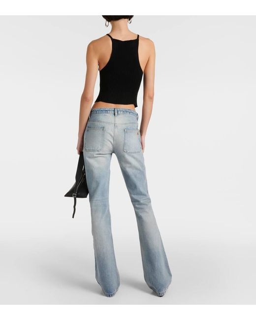 Courreges Blue Low-Rise Bootcut Jeans