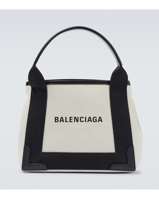 Balenciaga Black Cabas Leather-trimmed Canvas Tote Bag for men
