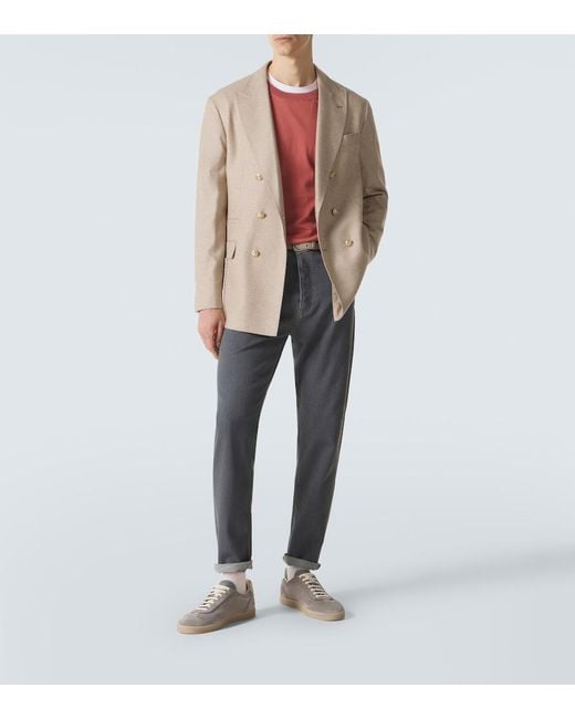 Brunello Cucinelli Pink Cotton Sweater for men
