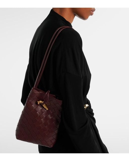 Bottega Veneta Purple Andiamo Intrecciato Leather Phone Pouch