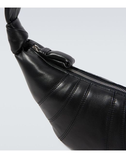 Lemaire Black Croissant Small Leather Shoulder Bag for men