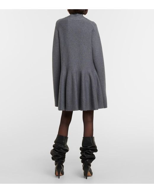 Vestido corto Clarice de mezcla de lana Khaite de color Gray