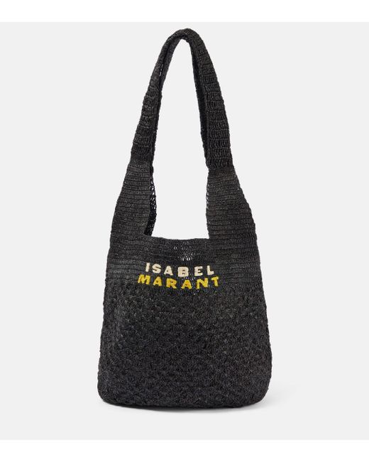 Isabel Marant Black Praia Medium Raffia Tote Bag