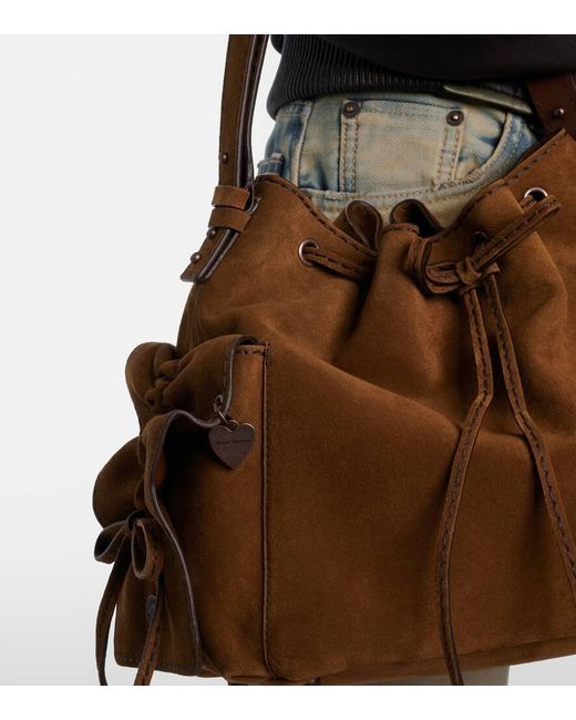 Acne Brown Suede Bucket Bag