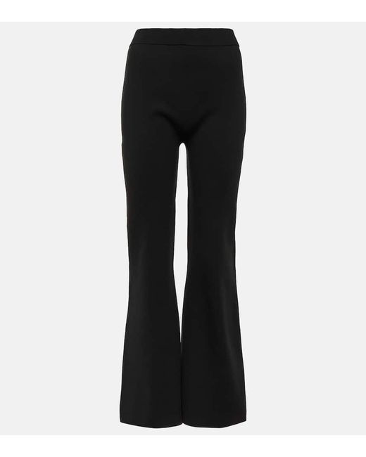 Joseph Black High-Rise Silk-Blend Flared Pants