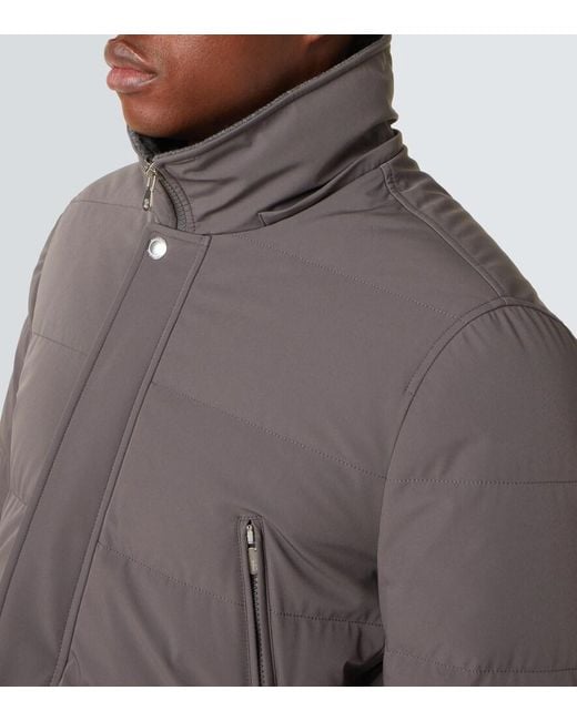 Brunello Cucinelli Gray Down Jacket for men