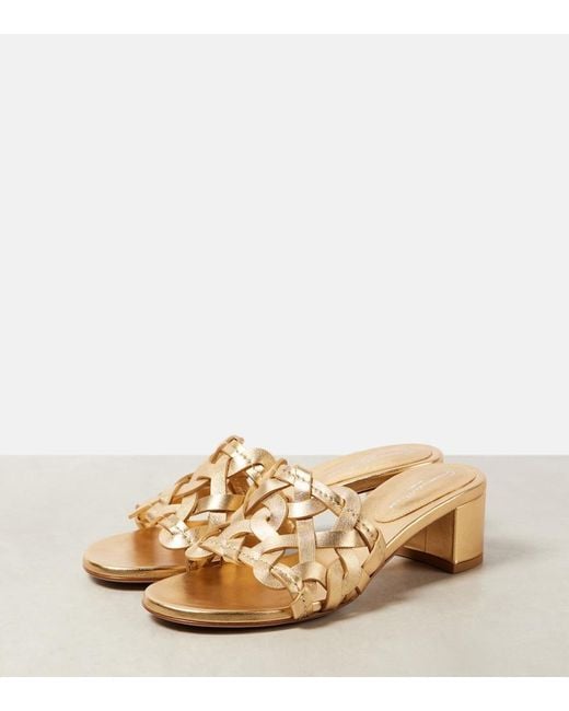 Gianvito Rossi Natural Amalfi 45 Leather Mules