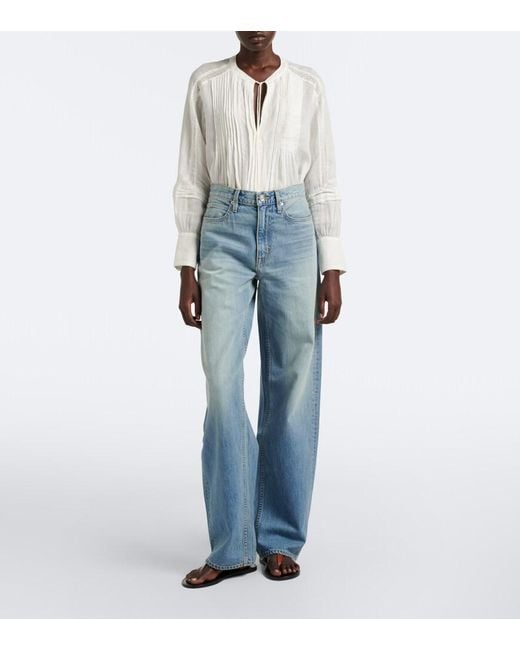 SLVRLAKE Denim Blue Cassie Wide-Leg Jeans