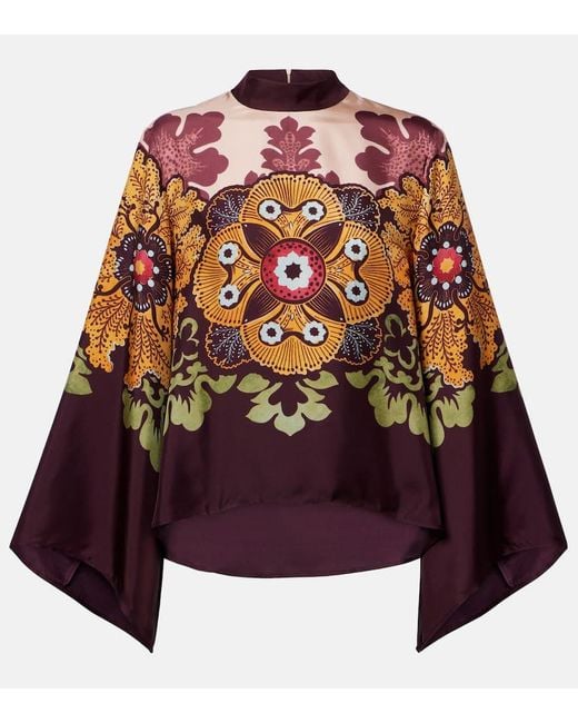 LaDoubleJ Purple Make An Exit Silk Twill Blouse