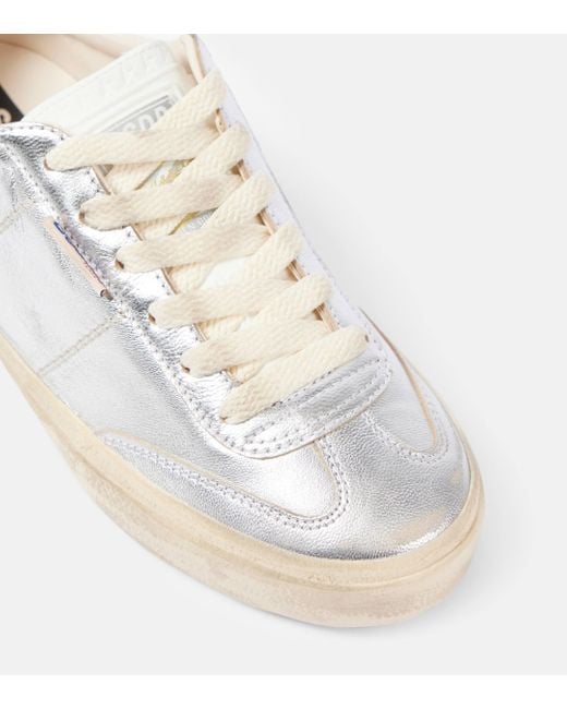 Golden Goose Deluxe Brand White Soul-star Metallic Leather Sneakers