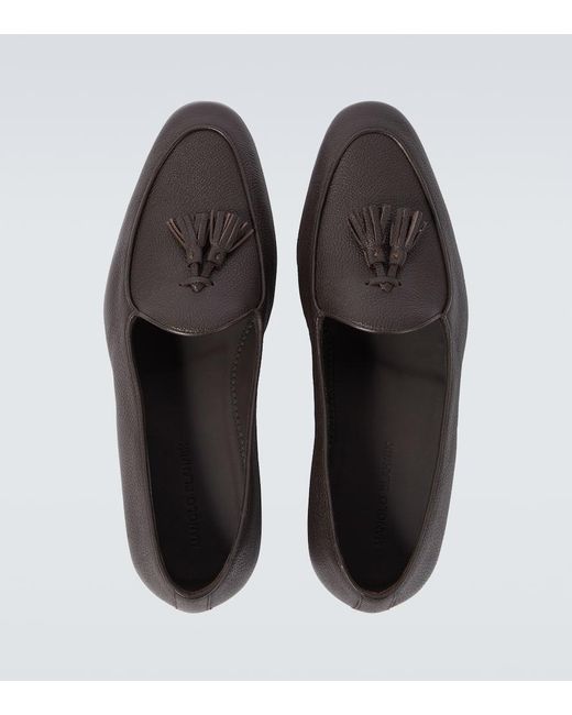 Manolo Blahnik Loafers Lennox Aus Leder in Brown für Herren