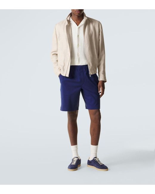 Brunello Cucinelli Blue Suede Sneakers for men