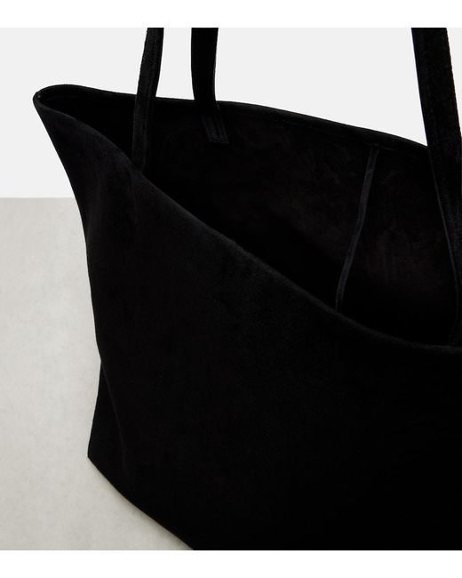 The Row Black Park Three Edge Suede Tote Bag