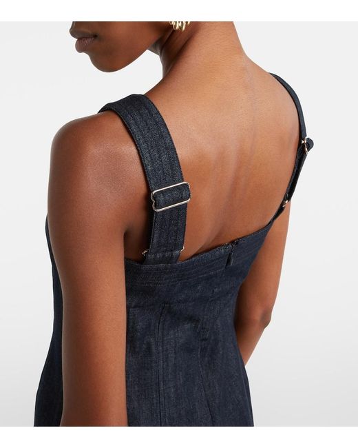 Veronica Beard Blue Rosaura Floral Denim Midi Dress
