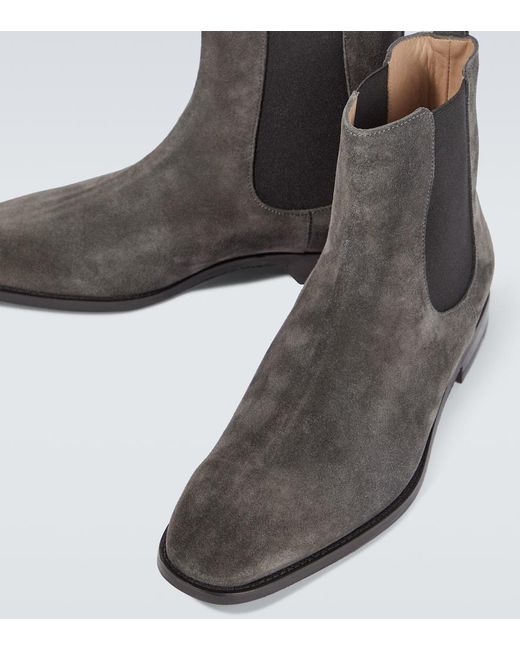 Manolo Blahnik Gray Delsa Suede Chelsea Boots for men