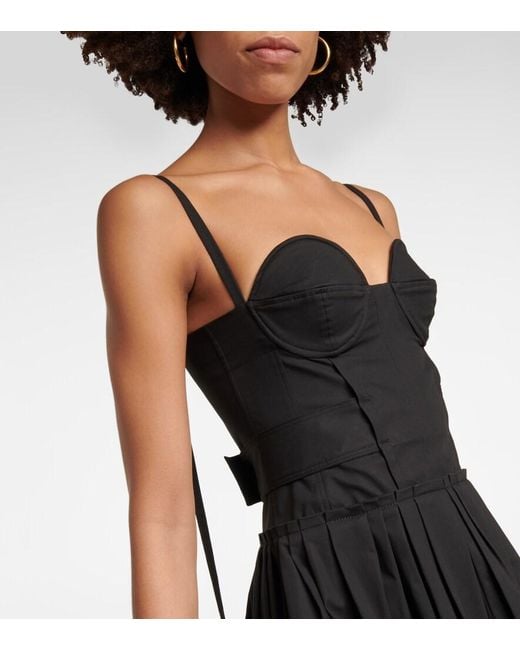 Proenza Schouler Black Cotton-Blend Midi Dress