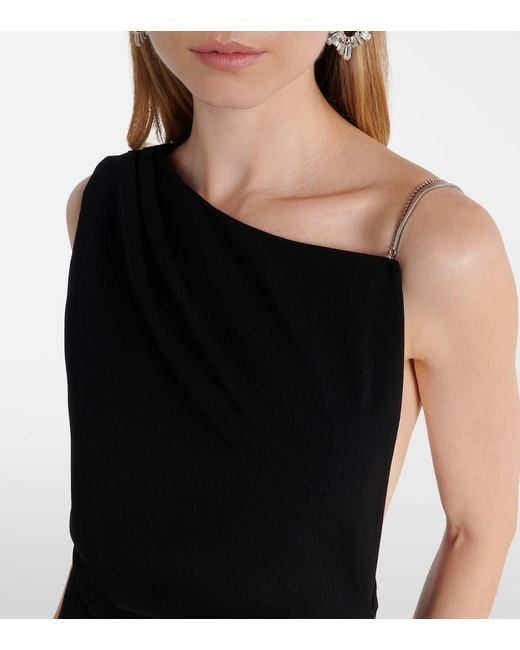 Max Mara Black Pentola Asymmetric Maxi Dress