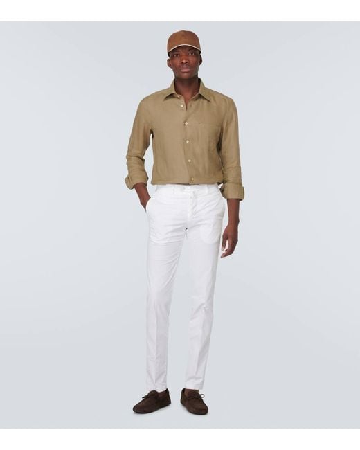Camisa de lino Kiton de hombre de color Natural