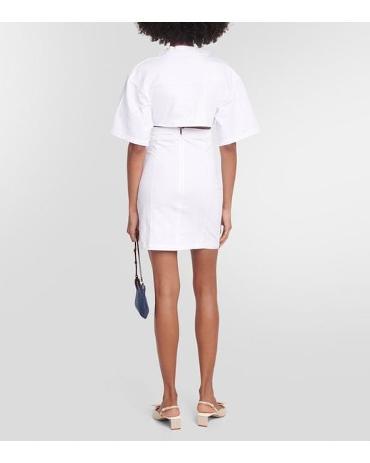 Jacquemus White La Robe T-shirt Bahia Cotton Mini Dress