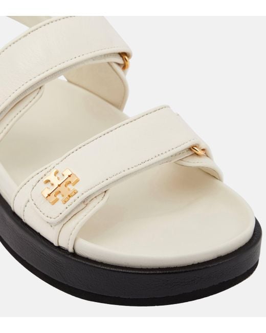 Tory Burch White Kira Sport Leather Sandals