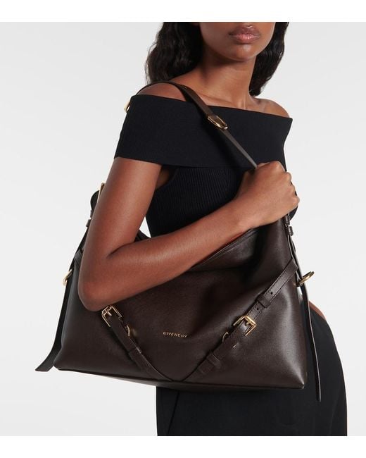 Givenchy Brown Voyou Medium Leather Shoulder Bag