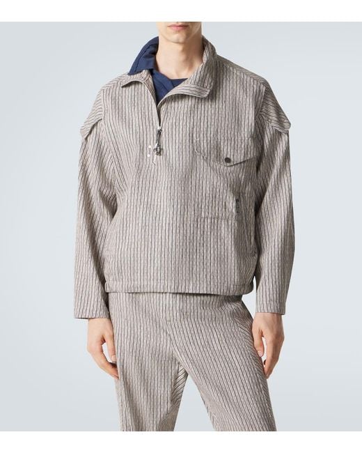 Kiko Kostadinov Gray Farkas Cotton And Linen-Blend Jacket for men