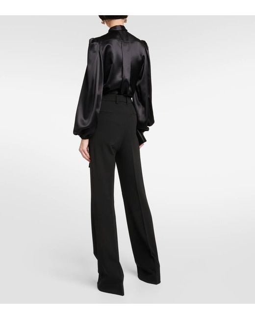 Pantalones flared Milano de jersey Dolce & Gabbana de color Black