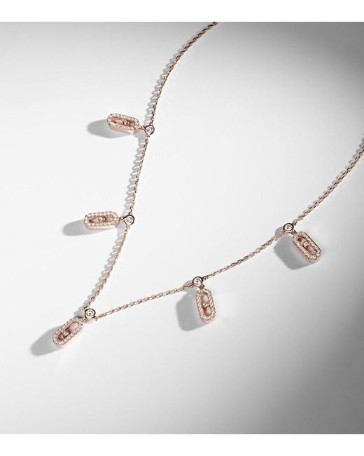 Messika White Move Uno 18Kt Rose Choker With Diamonds