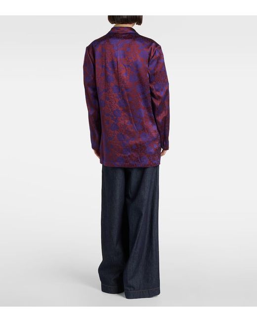 Blazer En Jacquard A Fleurs Dries Van Noten en coloris Purple