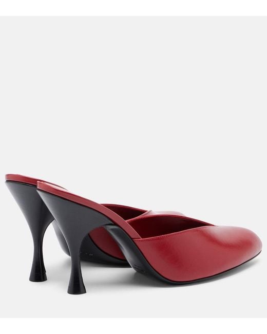 Herbert Levine Red Sitting Pretty Leather Mules