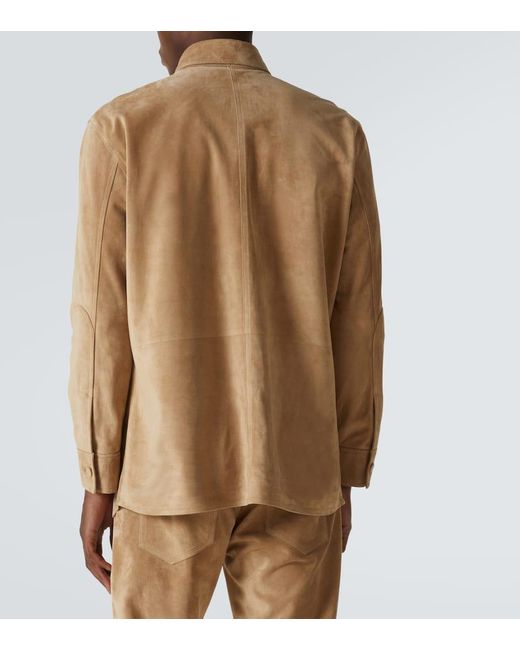 Gabriela Hearst Natural Lucas Suede Overshirt for men