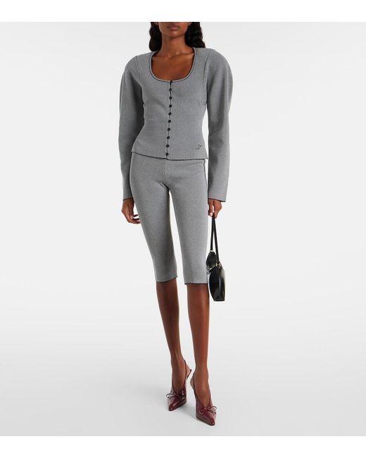 Jacquemus Gray Cropped Stretch-Jersey Leggings