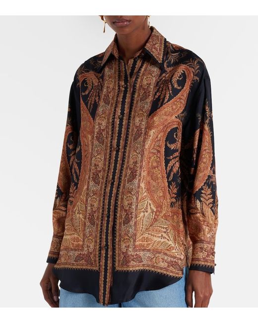 Chemise Hypnotic En Soie Zimmermann en coloris Brown