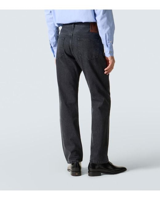 Valentino Blue Mid-Rise Straight Jeans for men