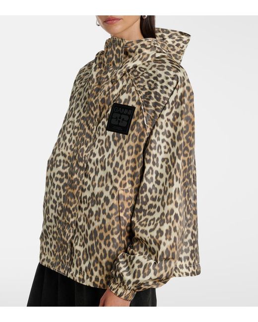 Ganni Yellow Leopard-Print Jacket